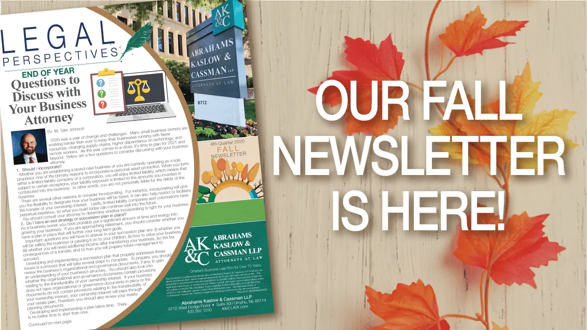 , Our Fall Newsletter is Here!, Abrahams Kaslow &amp; Cassman LLP | Attorneys at Law